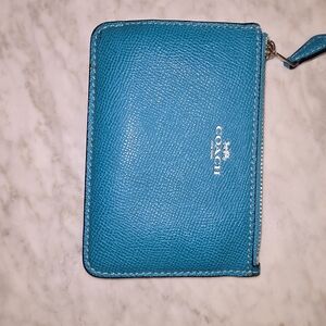 Coach Blue Leather Card Case